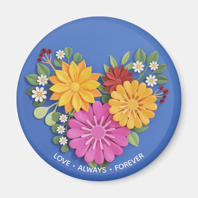 Elegantes skulpiertes Herz Magnet (Vorne)