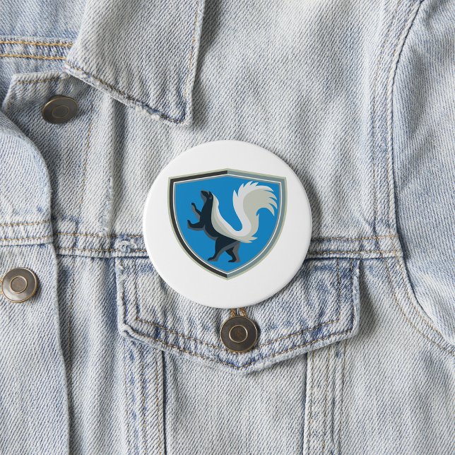 Elegantes Skunk Emblem Wildlife Inspiriert Wappen Button (Von Creator hochgeladen)