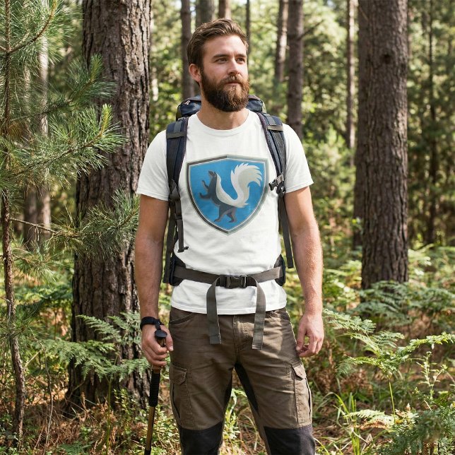 Elegantes Skunk Emblem Wildlife Inspiriert Wappen T-Shirt (Von Creator hochgeladen)