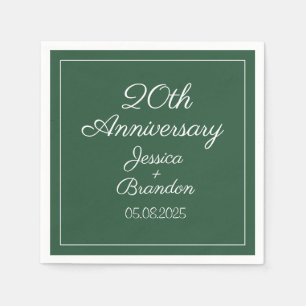Elegantes Smaragd-Jubiläumspaar zum 20. Hochzeitst Serviette