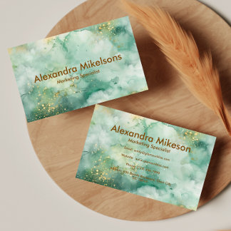 Elegantes Smaragd-Marmor-Gold-Geschäft Visitenkarte