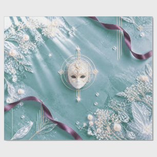 Elegantes Smaragd-Masquerade-Weihnachtspapier Geschenkpapier