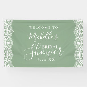 Elegantes Smaragdgrün-Spitze-Hochzeitsdusche-Banne Banner