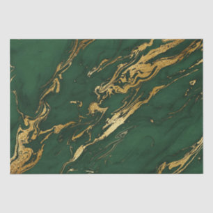 Elegantes Smaragdgrün und Goldmarmor Seidenpapier