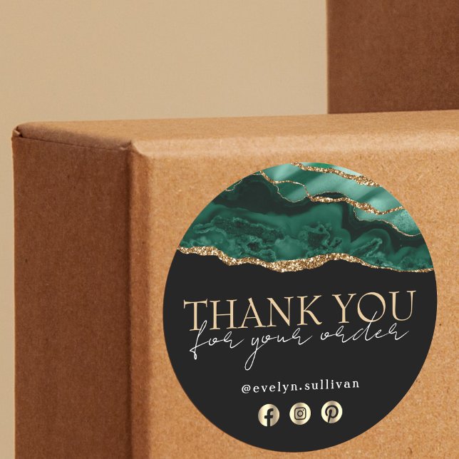 Elegantes smaragdgrünes Age danke Ihnen Aufkleber (Von Creator hochgeladen)