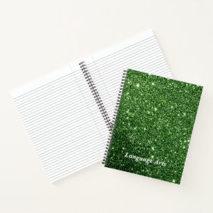 Elegantes, Smaragdgrünes Glitter Individuelles Sch Notizbuch