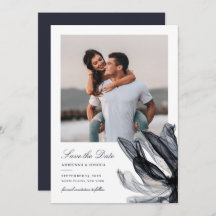 Elegantes Smoky Floral Navy Foto Hochzeit