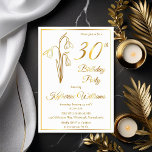 Elegantes Snowdrops 30. Geburtstags-Party gestempe Folieneinladung<br><div class="desc">Elegantes Schneevergnügen im Blumen-Design "30. Geburtstag Party" mit einem Blumenmotiv im Schneefall.</div>