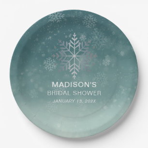 Elegantes Snowflake-Brautparty Pappteller