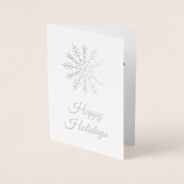 Elegantes Snowflake Corporate Holiday Silver Folienkarte