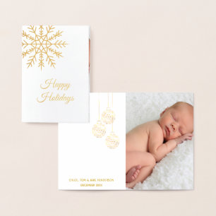 Elegantes Snowflake Foto Folienkarte