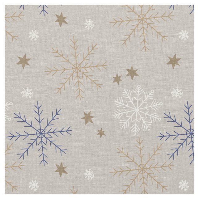 Elegantes Snowflake-Muster Beige Stoff (Nahaufnahme)