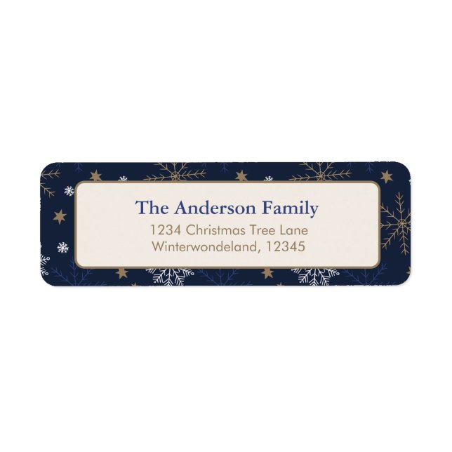 Elegantes Snowflake Muster Dunkelblau (Vorne)