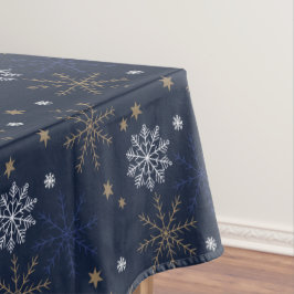 Elegantes Snowflake Muster Dunkelblau Tischdecke