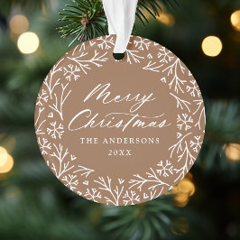 Elegantes Snowflake Wreath Gingerbread Foto Ornament