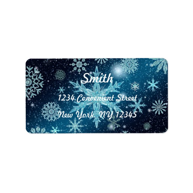 Elegantes Snowflakes Rücksendeadresse-Label Adressaufkleber (Vorne)