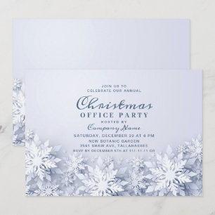 Elegantes Snowflakes Weihnachtsfest im Unternehmen Einladung