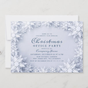 Elegantes Snowflakes Weihnachtsfest im Unternehmen Einladung