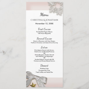 Elegantes Snowflakes WinterWedding Menü Menükarte