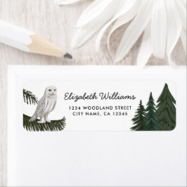 Elegantes Snowy Owl Rücksendeadresse-Label