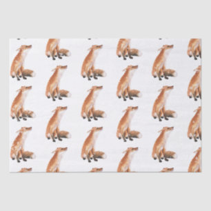 Elegantes Snowy Winter Animals Red Fox Tissue Seidenpapier