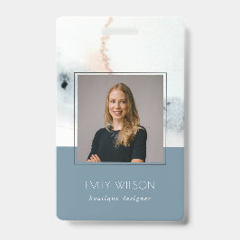 Elegantes Soft Aqua Blue Gold Watercolor Beach Fot Ausweis