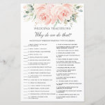 Elegantes Soft Blush Floral Wedding Tradition Spie<br><div class="desc">Drücken Sie einfach die Schaltfläche Anpassen, um Texte zu bearbeiten, den Stil und die Platzierung der Texte weiter zu ordnen und zu formatieren. Passende Artikel im Shop erhältlich! Antwortschlüssel: 1.L 2.P 3.E 4.N 5.B 6.A 7.G 8.M 9.O 10.H 11.D 12.C 13.J 14.K 15.F 16.R 17.I 18.Q (c) Das Happy Cat...</div>