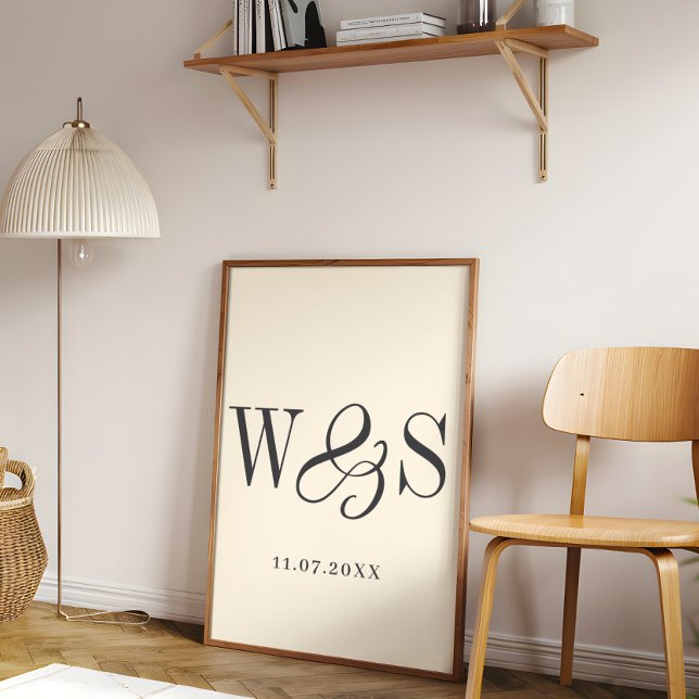 Elegantes Soft Creme Paraphals Hochzeit Poster (Von Creator hochgeladen)