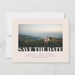 Elegantes Soft Ivory Brown Color Save the Date Fot