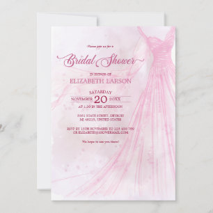Elegantes Soft Pink Bridal Dress Brautparty Einladung