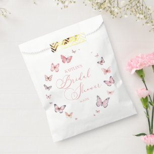 Elegantes Soft Pink Butterfly Brautparty Geschenktütchen