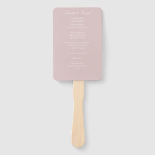 Elegantes Soft Pink-Hochzeitsprogramm Fächer