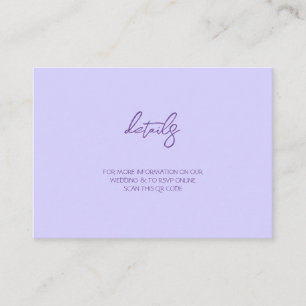 Elegantes solides Lila Begleitkarte