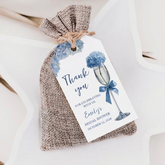 Elegantes Something Blue Hydrangea Brautgeschenk  Geschenkanhänger (Von Creator hochgeladen)