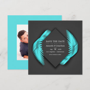 Elegantes Sommerstrand-Hochzeitsfoto Save The Date