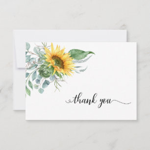 Elegantes Sonnenblumen Beileid Vielen Dank Dankeskarte