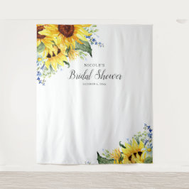 Elegantes Sonnenblumen-Brautparty Hintergrund Wandteppich