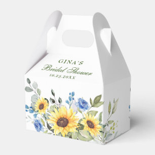 Elegantes Sonnenblumen Eukalyptus Floral Brautpart Geschenkschachtel