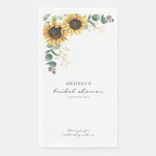 Elegantes Sonnenblumen Eukalyptus Floral Brautpart Serviette