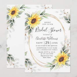 Elegantes Sonnenblumengrün Brautparty Einladung