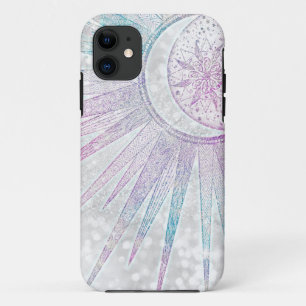 Elegantes Sonnenmond Mandala Silver Design Case-Mate iPhone Hülle