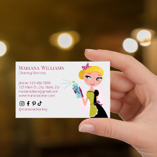 Elegantes Sozialmedienreinigungssystem mit rosa Sc Visitenkarte