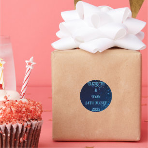 Elegantes Sparkle Design für Hochzeitsaufkleber Runder Aufkleber