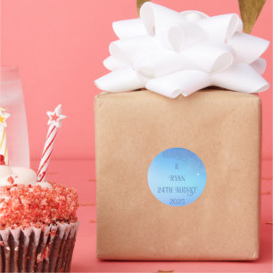 Elegantes Sparkle Design für Hochzeitsaufkleber Runder Aufkleber