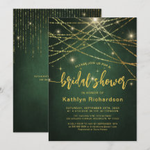 Elegantes Sparkling Gold String Lights Brautparty