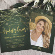 Elegantes Sparkling Gold String Lights Brautparty