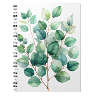 Elegantes Spiralnotizbuch mit botanischen Blättern Notizblock