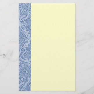 Elegantes Spitzen- Blau Briefpapier