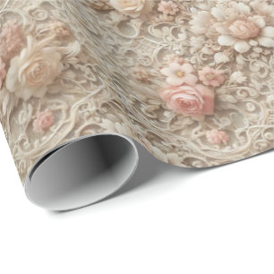 Elegantes Spitzen-Blumen-Geschenkpapier Geschenkpapier
