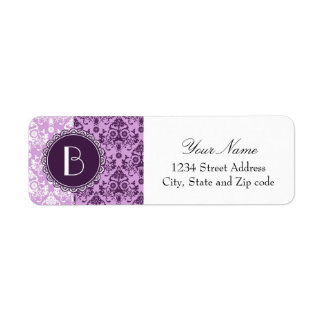 Elegantes Split Damask Muster mit Monogramm